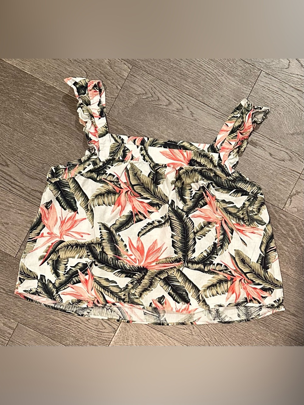 LOFT Linen Blend Floral Baby Doll Tank Top Size L